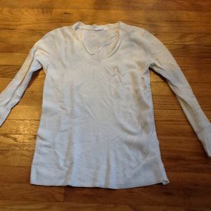 Ivory Textured V-Neck Tunic Sweater